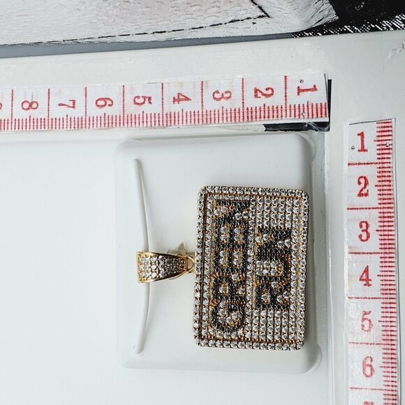 "14K Gold Plated Cubic Zircon Pendant, INUS1BR218 - Picture 9 of 9